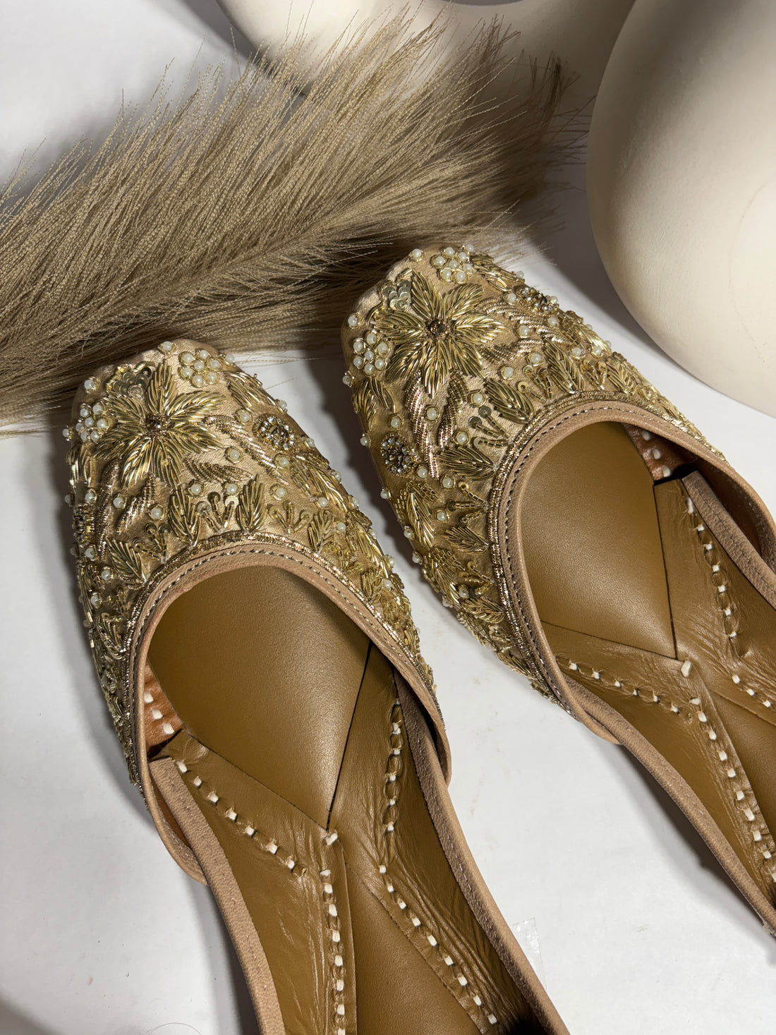 Golden Bloom Jutti ~ Radiate Royalty in Every Step