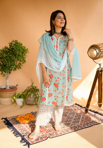 Cotton Printed Kurta Set