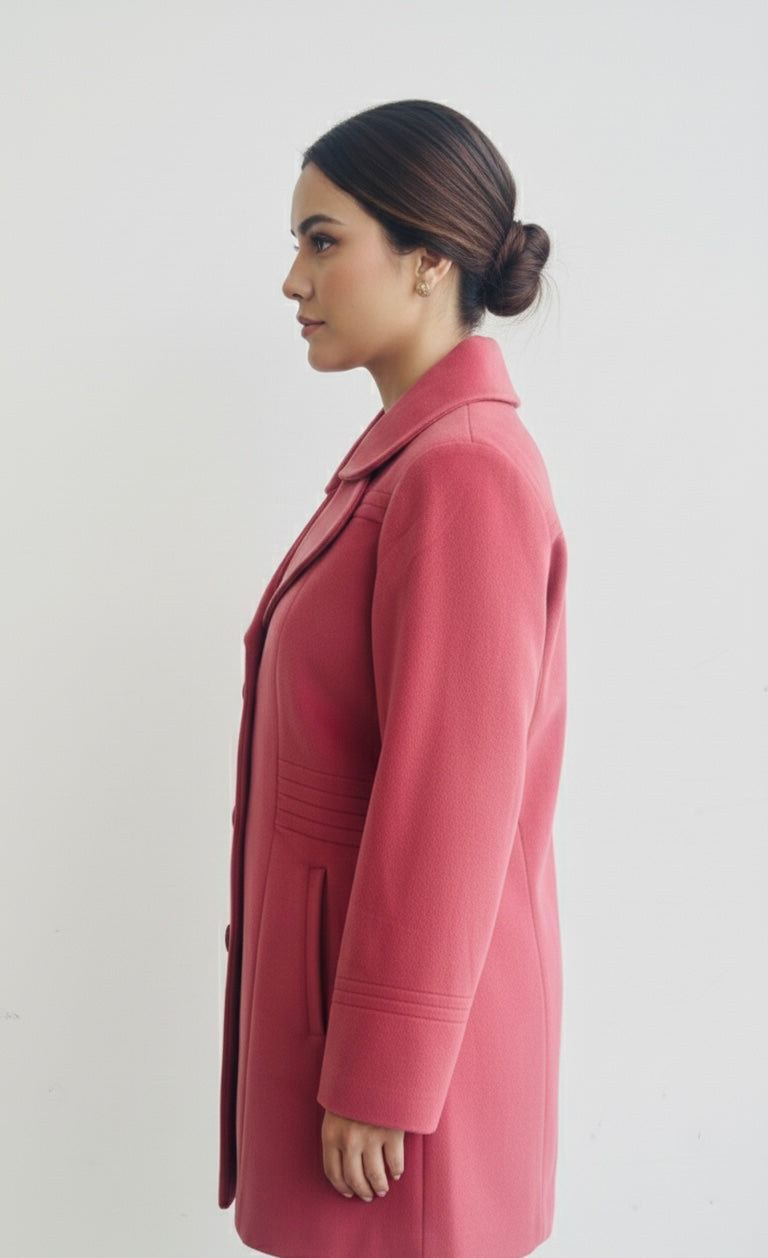 Elegant Rose Wool Coat