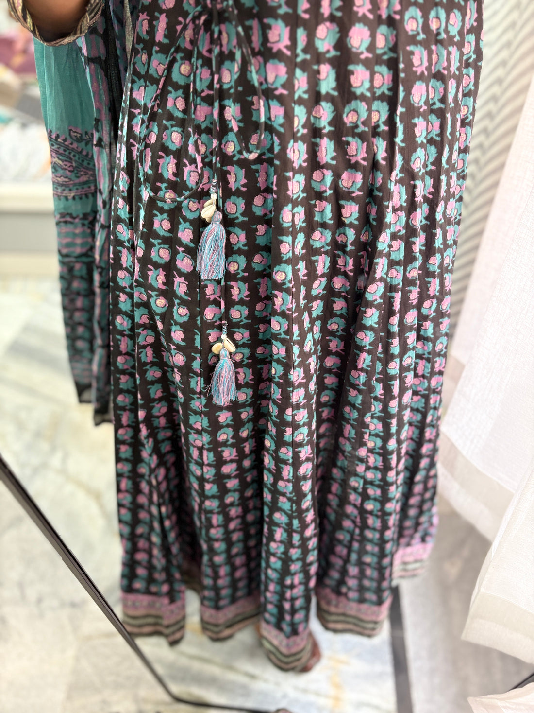 Midnight Blossom Anarkali Suit Set