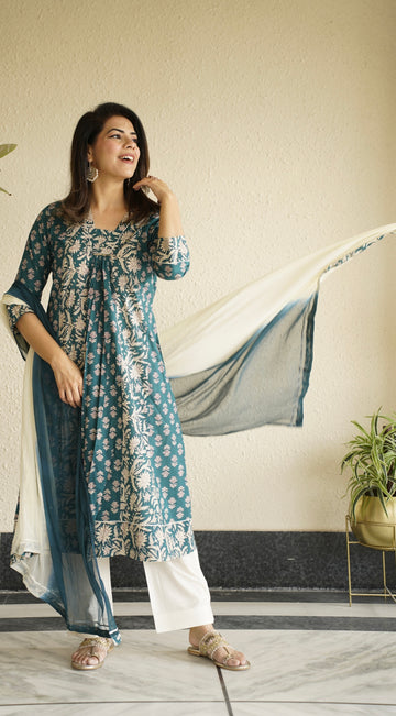 Classic Blockprint Kurta Set