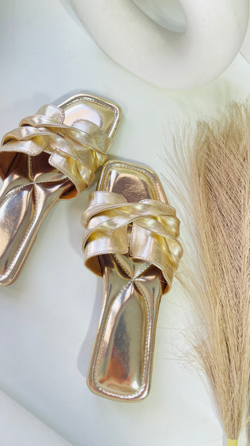 Golden Glow Slip-Ons