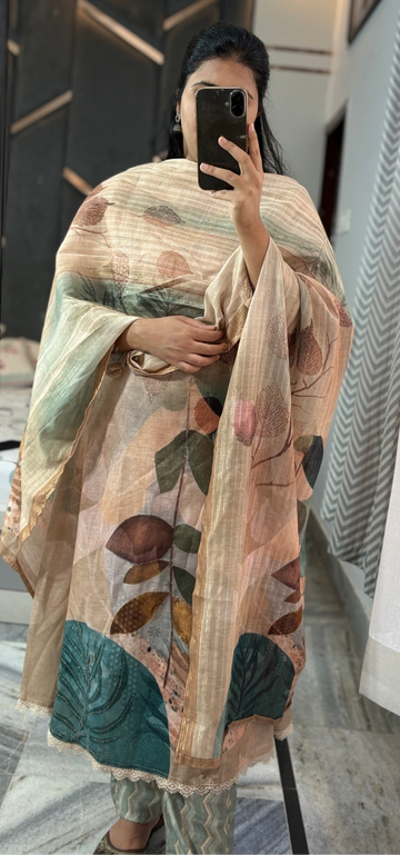A-line Kurta Set with Dupatta