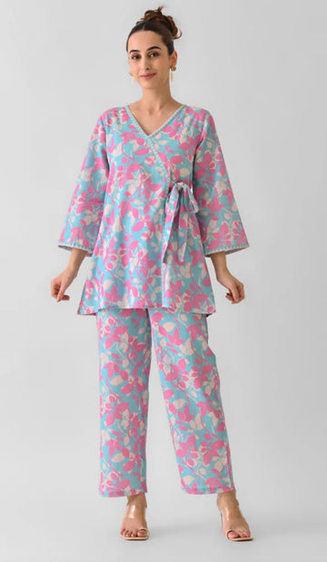 Blue Angrakha Co-ord Set