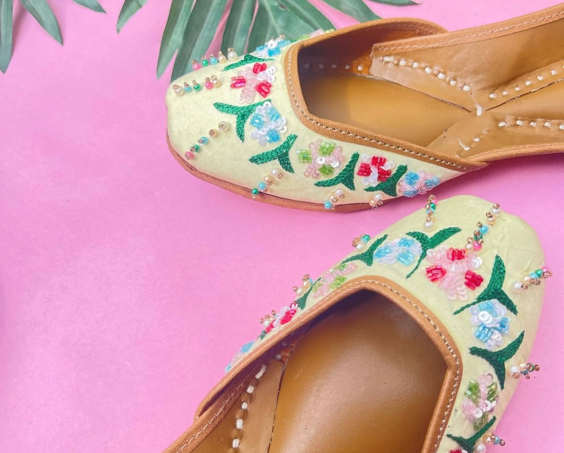 Pastel Bloom: Beaded Delight Jutti