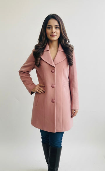 Classic Blush Winter Overcoat for Women
