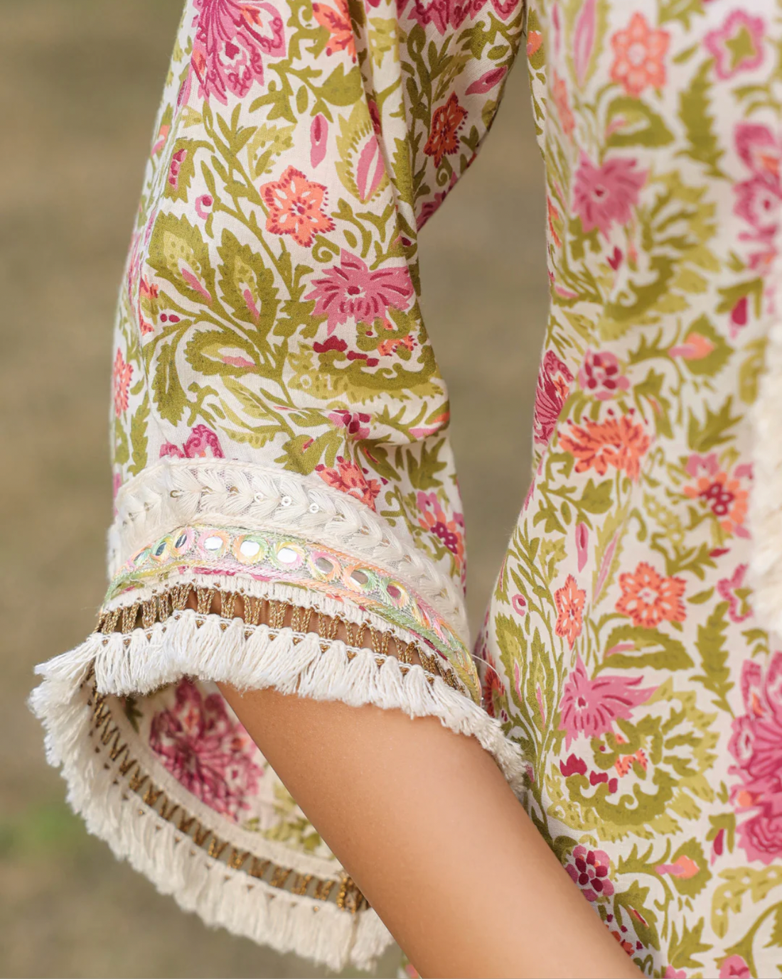 Boho Printed Co-ord Set - Cream