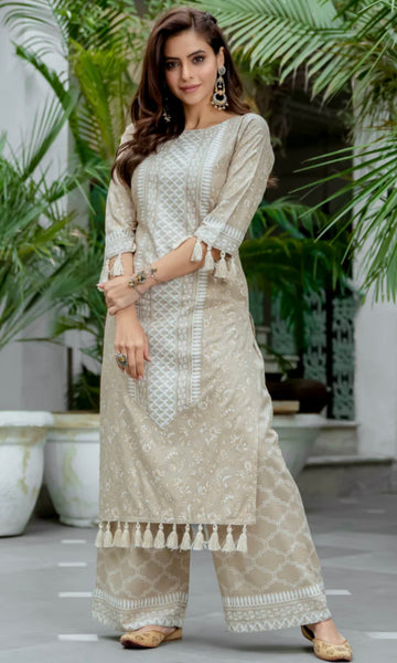 Neutral Tone Kurti Set