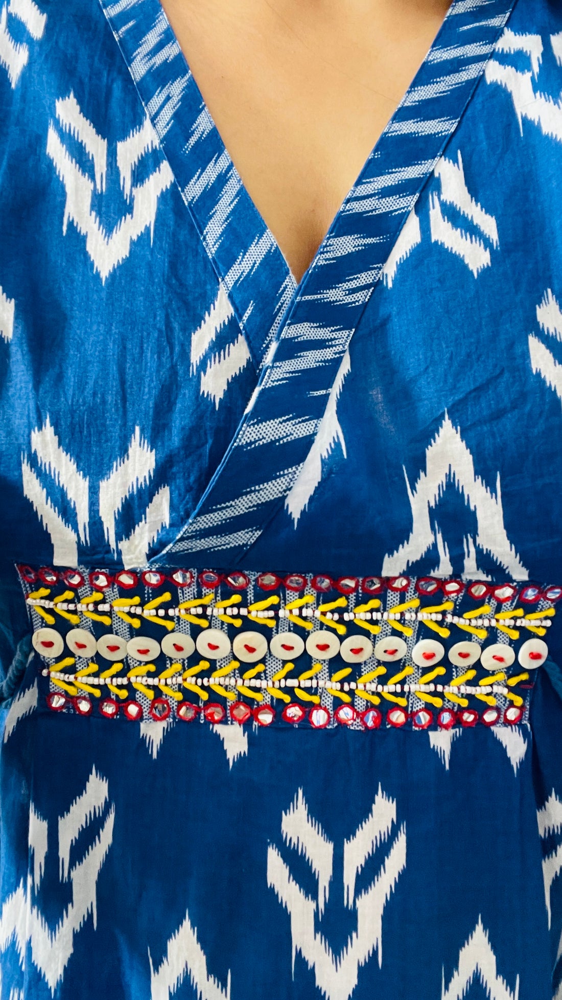 Blue Angrakha Kurta Set