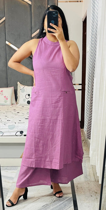 Plum Chic Sleeveless Co-ord Set