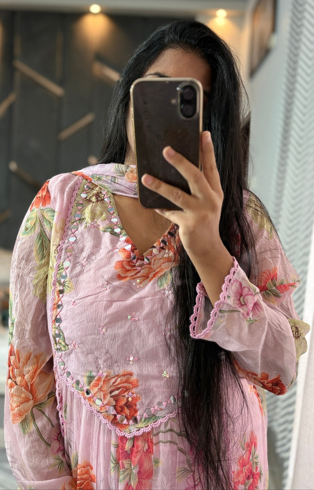 Baby Pink Georgette Kurta Set